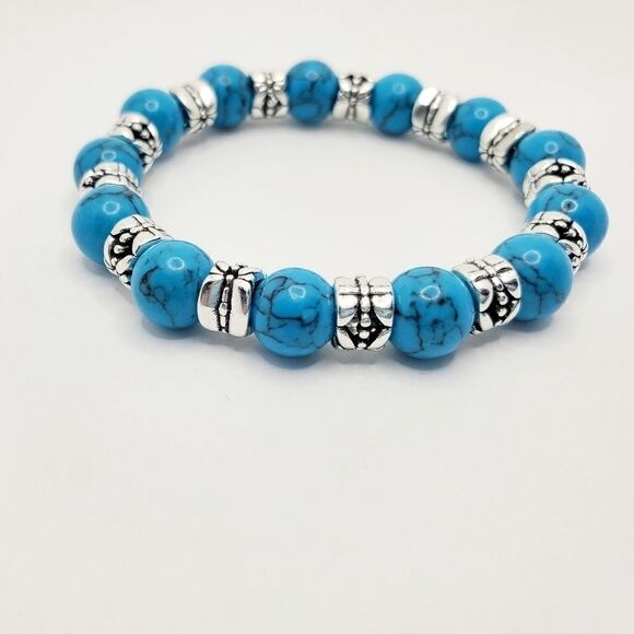 Hand Crafted Tibetan Style Turquoise Bracelet - Picture 5 of 8